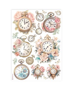 Stamperia Clocks A4 Rice Paper (6pcs) (DFSA4910) Stamperia Clocks A4 Rice Paper (6pcs) (DFSA4910)