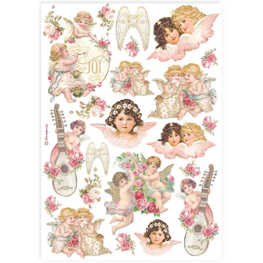 Stamperia Angels A4 Rice Paper (6pcs) (DFSA4925) (OUTLET)