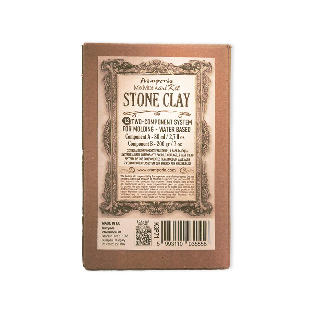 Stamperia Stone Clay Mixed Media Art Kit (80ml + 200g) (K3P71)