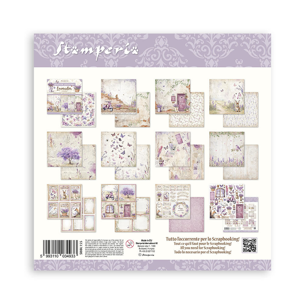 Stamperia Lavender 12x12 Inch Paper Pack (SBBL155) Stamperia Lavender 12x12 Inch Paper Pack (SBBL155)