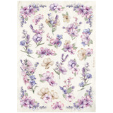 Stamperia Lavender A4 Rice Paper Flower Pattern (6pcs) (DFSA4881)