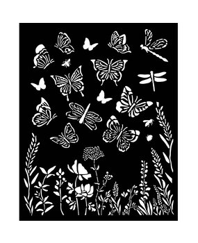 Stamperia Lavender Thick Stencil 20x25cm Butterflies (KSTD167) (DISCONTINUED)