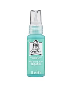 Folkart Murano Glass Paint Iridescent Aqua 2 fl oz (36560)