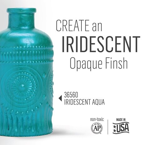 Folkart Murano Glass Paint Iridescent Aqua 2 fl oz (36560) Folkart Murano Glass Paint Iridescent Aqua 2 fl oz (36560)