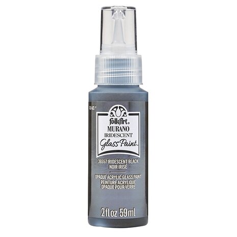 Folkart Murano Glass Paint Iridescent Black 2 fl oz (36557) Folkart Murano Glass Paint Iridescent Black 2 fl oz (36557)