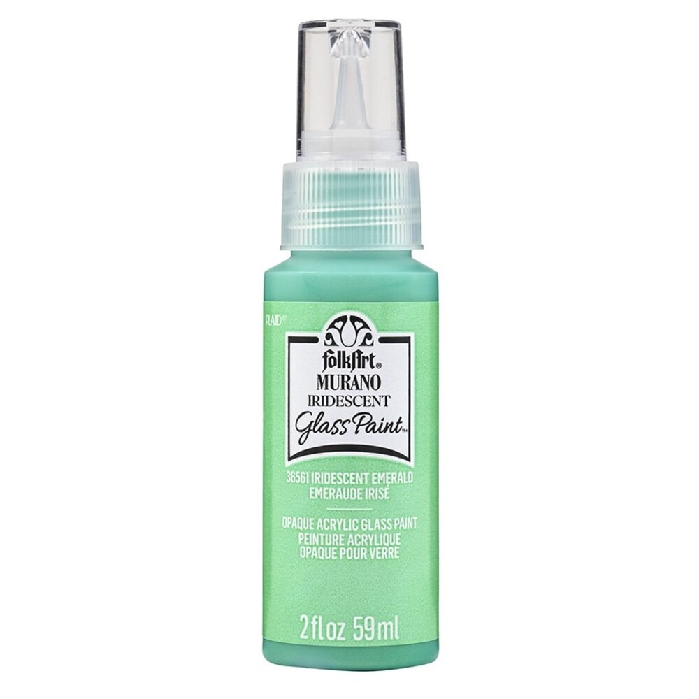 Folkart Murano Glass Paint Iridescent Emerald 2 fl oz (36561) Folkart Murano Glass Paint Iridescent Emerald 2 fl oz (36561)