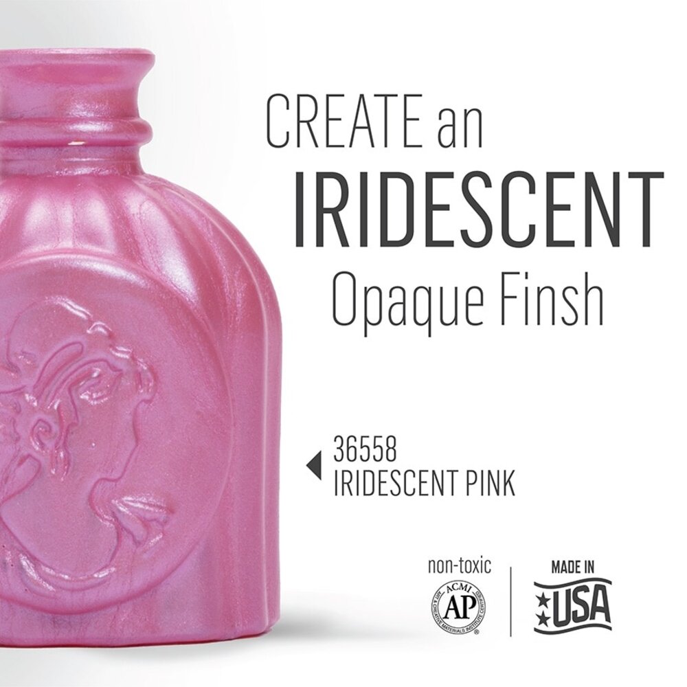 Folkart Murano Glass Paint Iridescent Pink 2 fl oz (36558) Folkart Murano Glass Paint Iridescent Pink 2 fl oz (36558)