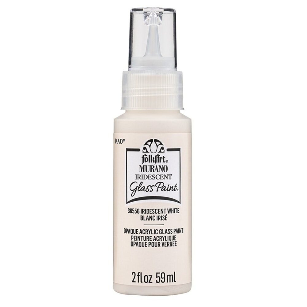 Folkart Murano Glass Paint Iridescent White 2 fl oz (36556)