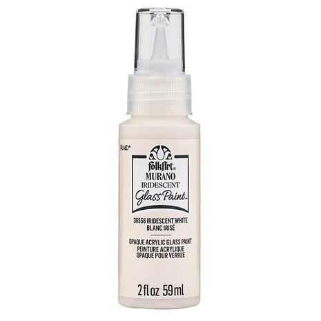 Folkart Murano Glass Paint Iridescent White 2 fl oz (36556)