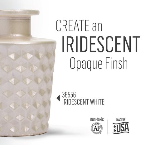 Folkart Murano Glass Paint Iridescent White 2 fl oz (36556)