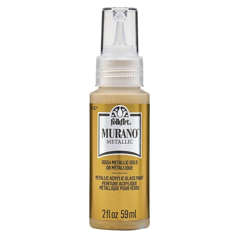 Folkart Murano Glass Paint Metallic Gold 2 fl oz (36554) Folkart Murano Glass Paint Metallic Gold 2 fl oz (36554)