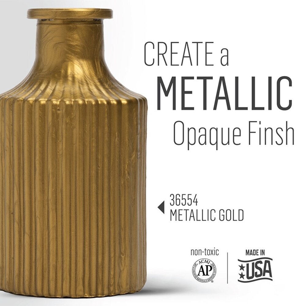 Folkart Murano Glass Paint Metallic Gold 2 fl oz (36554) Folkart Murano Glass Paint Metallic Gold 2 fl oz (36554)