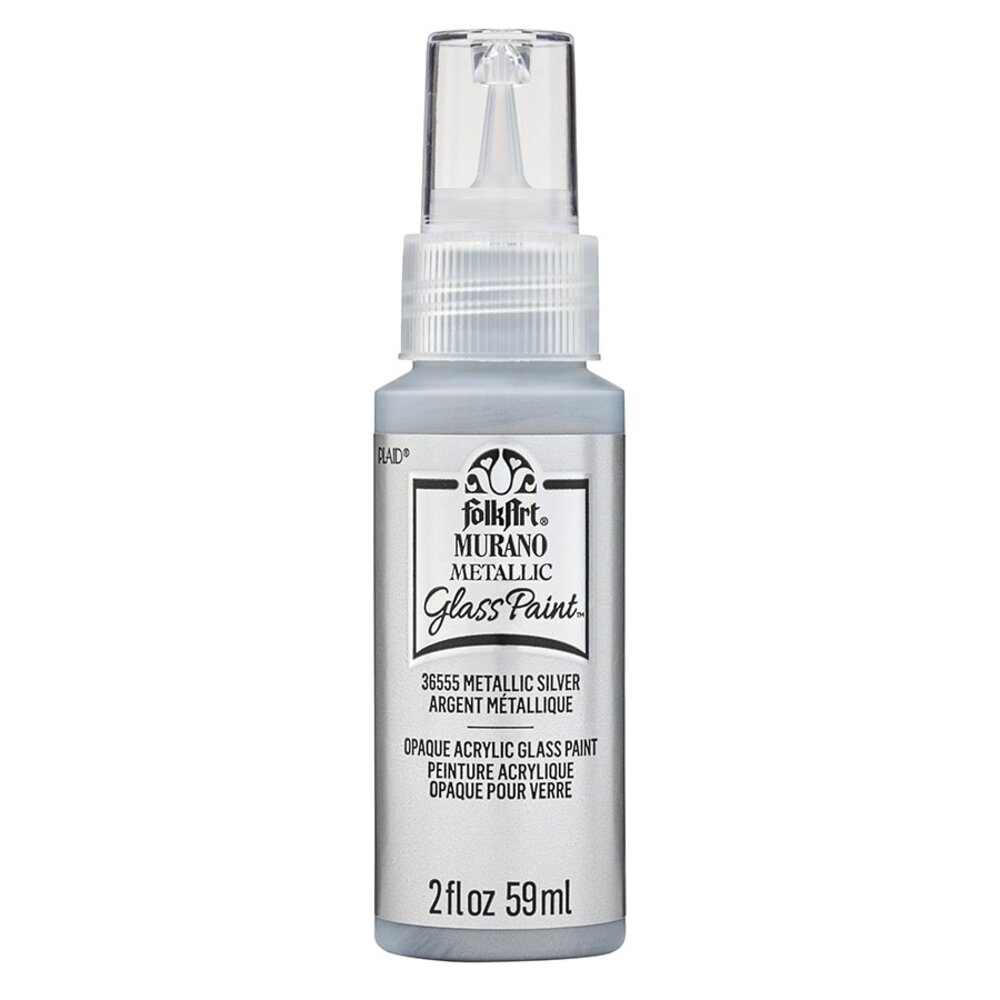 Folkart Murano Glass Paint Metallic Silver 2 fl oz (36555) Folkart Murano Glass Paint Metallic Silver 2 fl oz (36555)