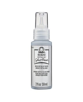 Folkart Murano Glass Paint Metallic Silver 2 fl oz (36555)
