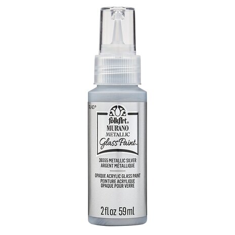Folkart Murano Glass Paint Metallic Silver 2 fl oz (36555) Folkart Murano Glass Paint Metallic Silver 2 fl oz (36555)