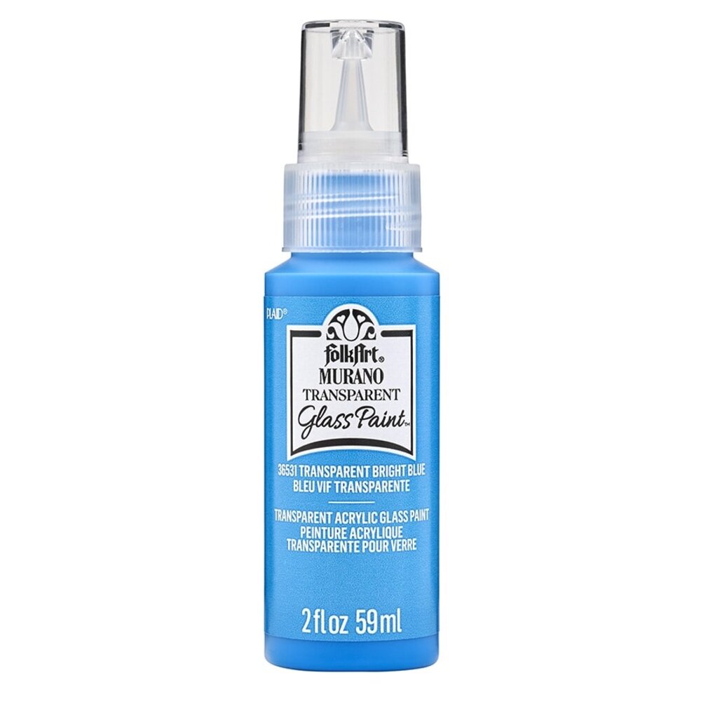 Folkart Murano Glass Paint Transparent Bright Blue 2 fl oz (36531) Folkart Murano Glass Paint Transparent Bright Blue 2 fl oz (36531)