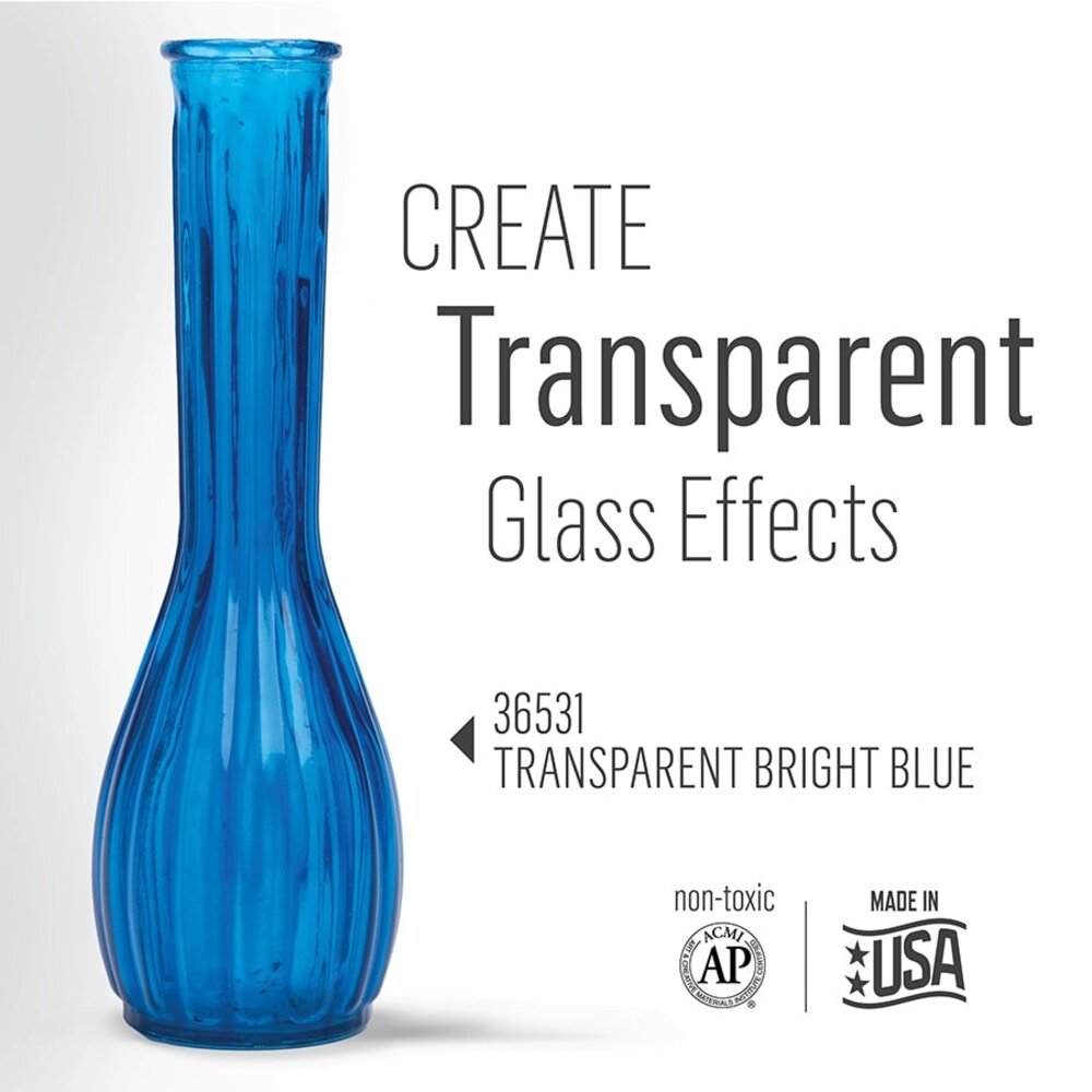 Folkart Murano Glass Paint Transparent Bright Blue 2 fl oz (36531) Folkart Murano Glass Paint Transparent Bright Blue 2 fl oz (36531)