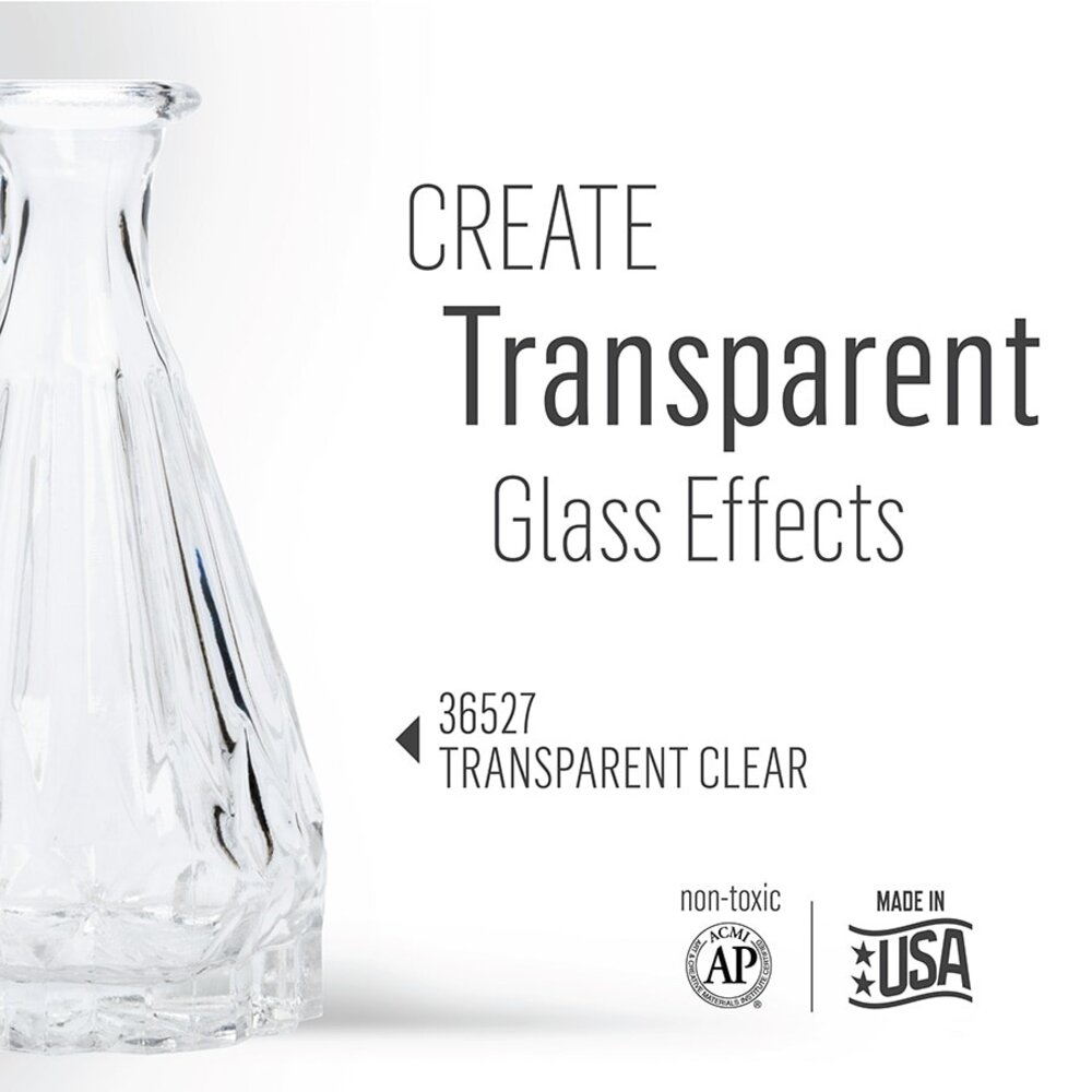 Folkart Murano Glass Paint Transparent Clear 2 fl oz (36527)