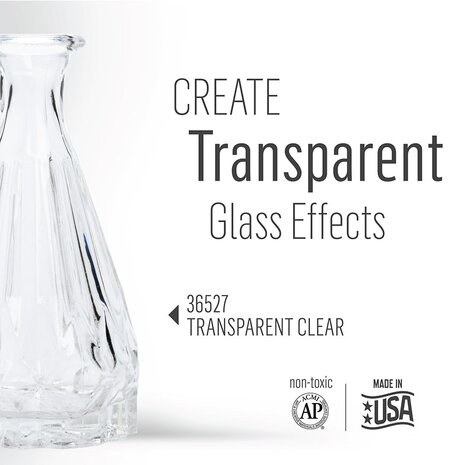 Folkart Murano Glass Paint Transparent Clear 2 fl oz (36527)