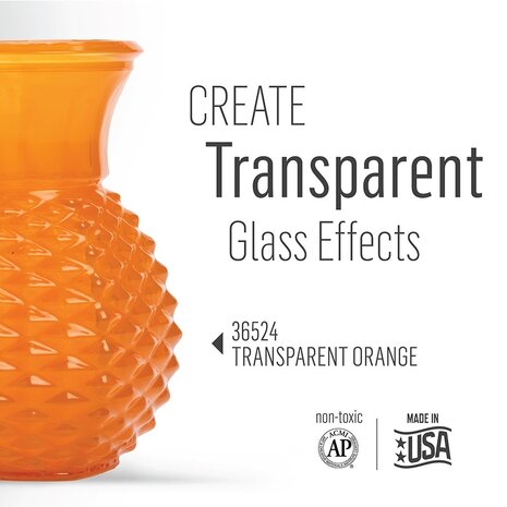 Folkart Murano Glass Paint Transparent Orange 2 fl oz (36524) Folkart Murano Glass Paint Transparent Orange 2 fl oz (36524)