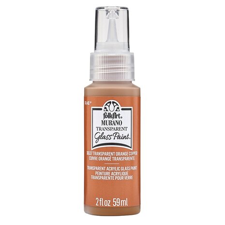 Folkart Murano Glass Paint Transparent Orange Copper 2 fl oz (36537) Folkart Murano Glass Paint Transparent Orange Copper 2 fl oz (36537)