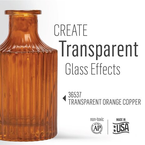 Folkart Murano Glass Paint Transparent Orange Copper 2 fl oz (36537) Folkart Murano Glass Paint Transparent Orange Copper 2 fl oz (36537)