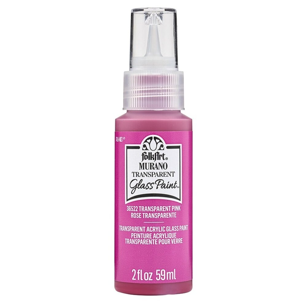 Folkart Murano Glass Paint Transparent Pink 2 fl oz (36522) Folkart Murano Glass Paint Transparent Pink 2 fl oz (36522)
