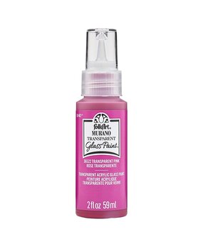Folkart Murano Glass Paint Transparent Pink 2 fl oz (36522)