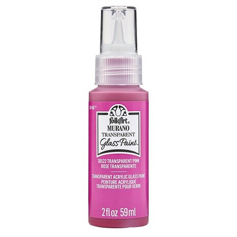 Folkart Murano Glass Paint Transparent Pink 2 fl oz (36522) Folkart Murano Glass Paint Transparent Pink 2 fl oz (36522)