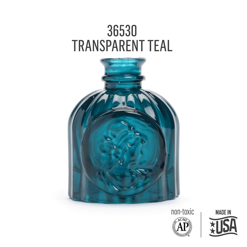 Folkart Murano Glass Paint Transparent Teal 2 fl oz (36530)