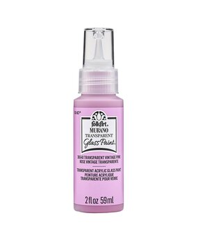 Folkart Murano Glass Paint Transparent Vintage Pink 2 fl oz (36540)