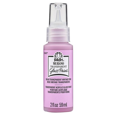Folkart Murano Glass Paint Transparent Vintage Pink 2 fl oz (36540)