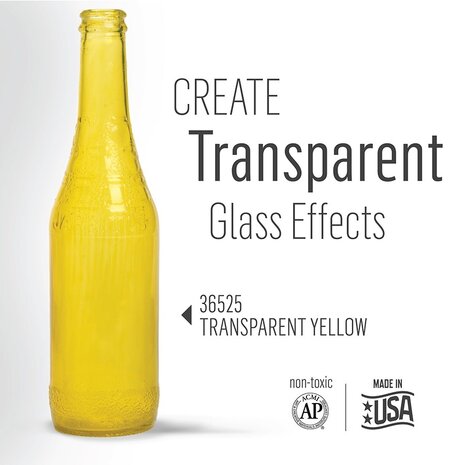 Folkart Murano Glass Paint Transparent Yellow 2 fl oz (36525)