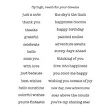 Spellbinders Typewriter Adventure Sentiments Clear Stamp Set (STP-238) (DISCONTINUED)