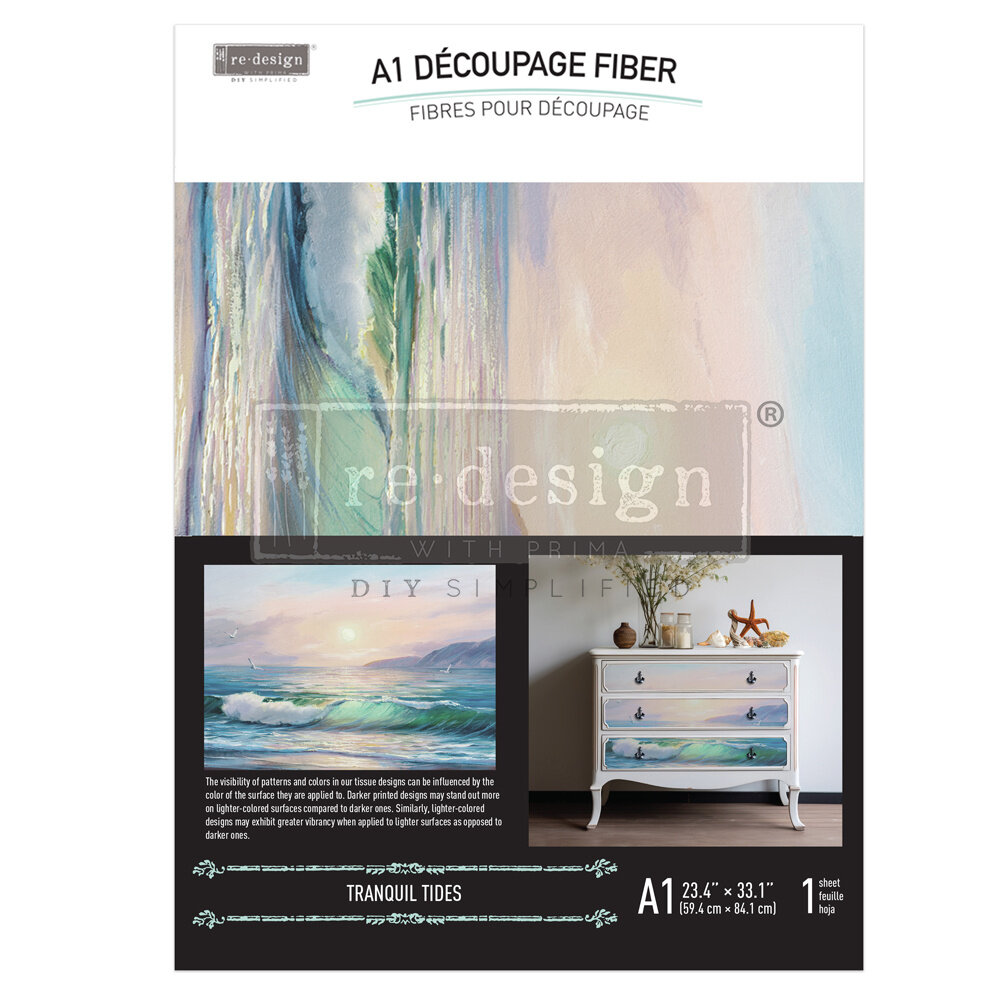 Re-Design with Prima Tranquil Tides A1 Decoupage Fiber (1pcs) (672133) (DISCONTINUED)