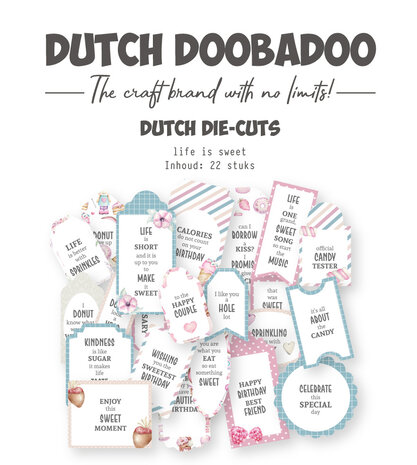 Dutch Doobadoo Life is Sweet 2 Dutch Die-Cuts (22pcs) (474.007.039) (OUTLET)