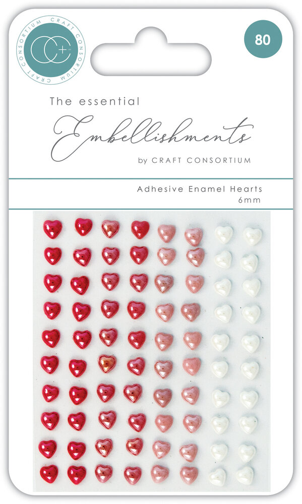 Craft Consortium Adhesive Enamel Hearts (CEADOT001)