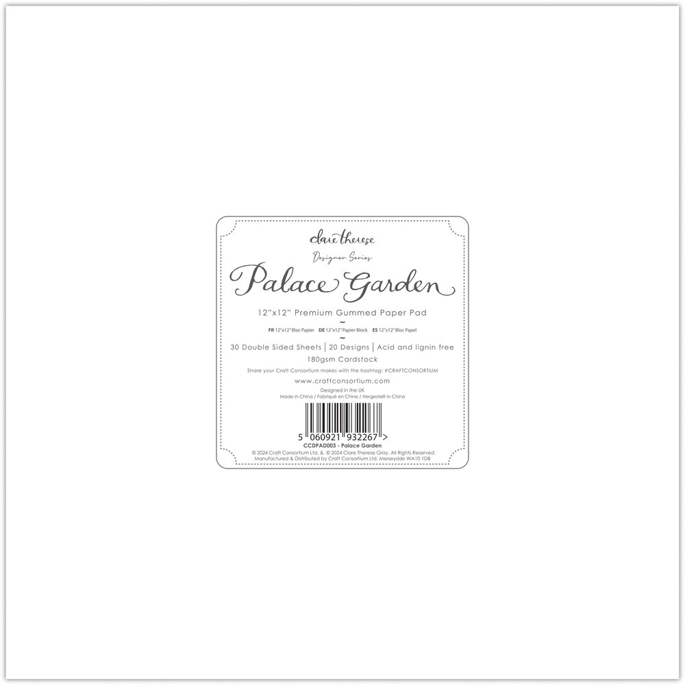 Craft Consortium Palace Garden 12x12 Inch Paper Pad (CCDPAD003) Craft Consortium Palace Garden 12x12 Inch Paper Pad (CCDPAD003)