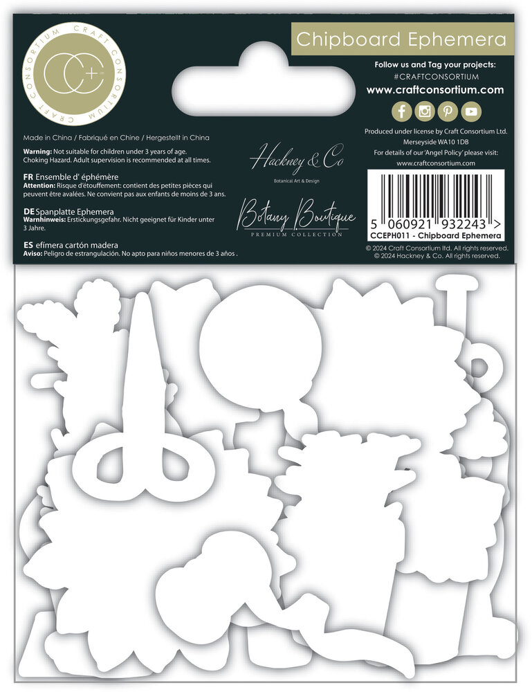 Craft Consortium Botany Boutique Chipboard Ephemera (CCEPH011) (DISCONTINUED) Craft Consortium Botany Boutique Chipboard Ephemera (CCEPH011) (DISCONTINUED)