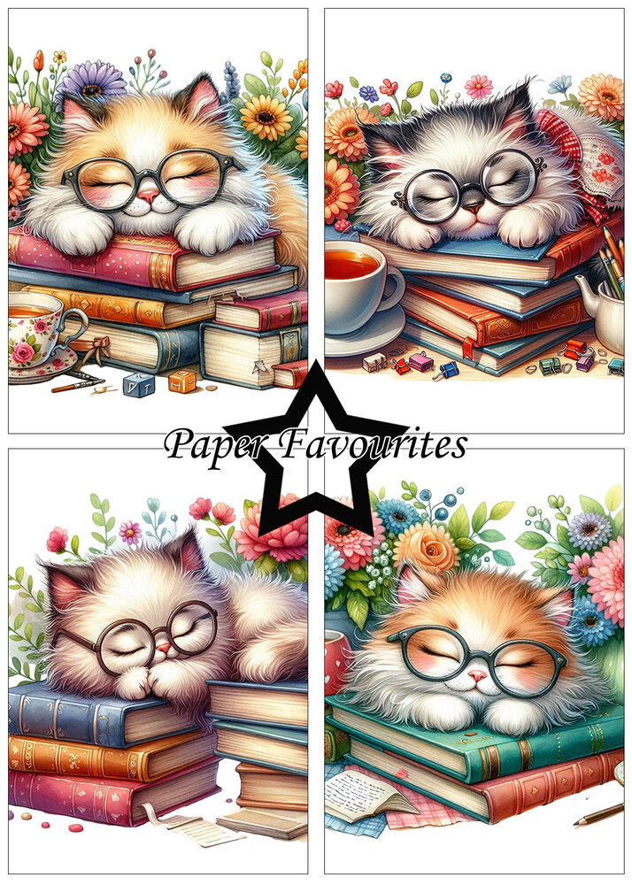 Paper Favourites Sleeping Cats A5 Paper Pack (PFA140)