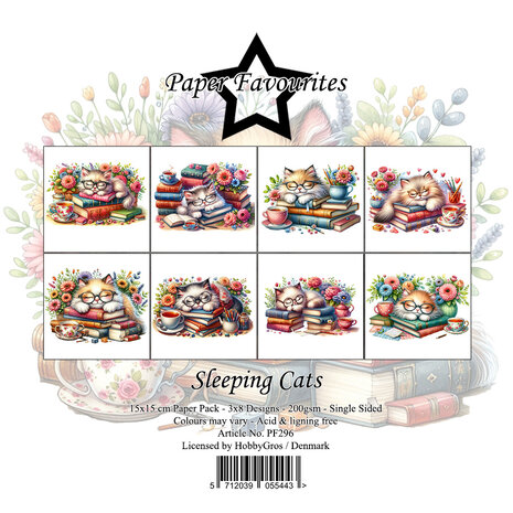 Paper Favourites Sleeping Cats 6x6 Inch Paper Pack (PF296)
