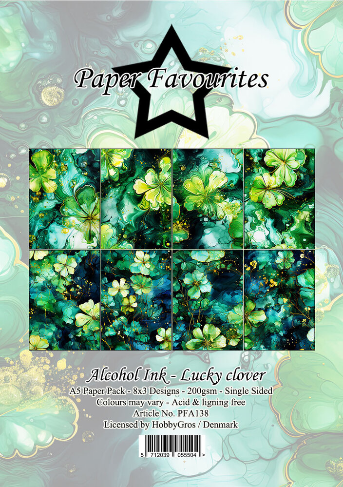 Paper Favourites Alcohol Ink - Lucky Clover A5 Paper Pack (PFA138) (DISCONTINUED)