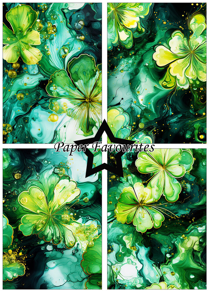 Paper Favourites Alcohol Ink - Lucky Clover A5 Paper Pack (PFA138) (DISCONTINUED)