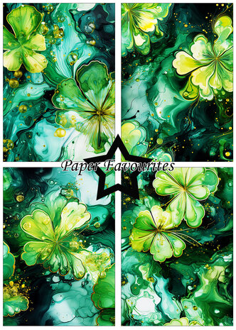 Paper Favourites Alcohol Ink - Lucky Clover A5 Paper Pack (PFA138) (DISCONTINUED)