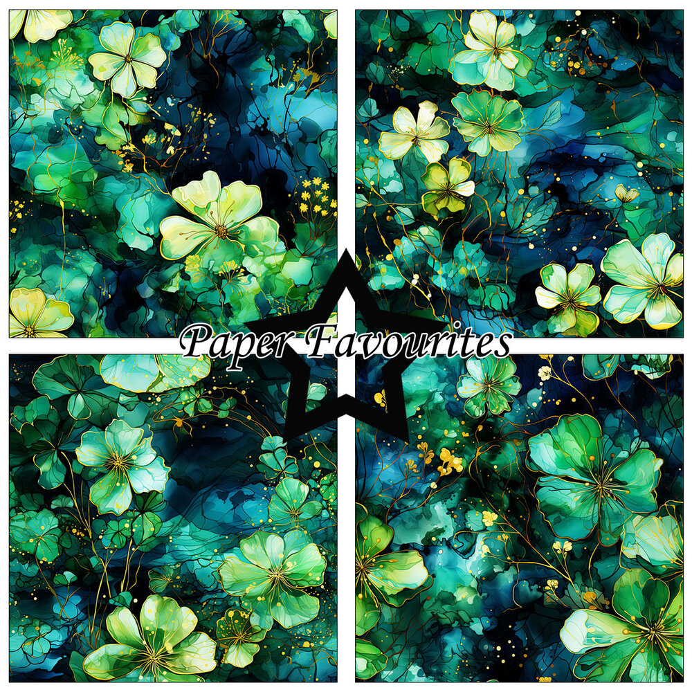 Paper Favourites Alcohol Ink - Lucky Clover 6x6 Inch Paper Pack (PF294)