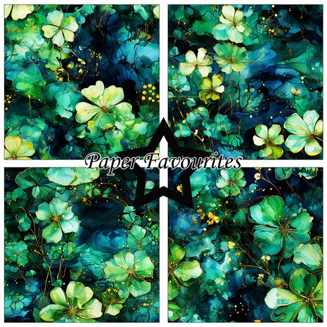 Paper Favourites Alcohol Ink - Lucky Clover 6x6 Inch Paper Pack (PF294)