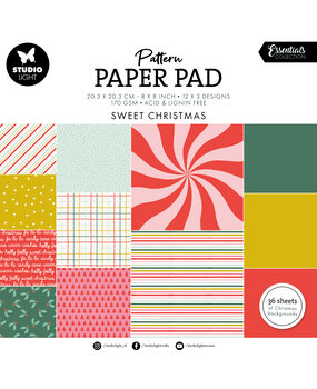 Studio Light Sweet Christmas 8x8 Inch Christmas Essentials Pattern Paper Pad (SL-ES-PPP199) (BASIC) Studio Light Sweet Christmas 8x8 Inch Christmas Essentials Pattern Paper Pad (SL-ES-PPP199) (BASIC)