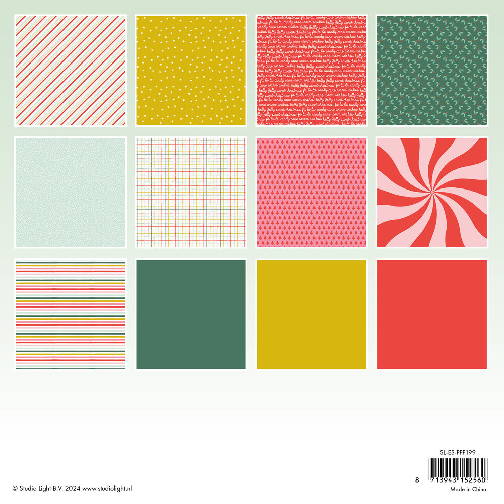 Studio Light Sweet Christmas 8x8 Inch Christmas Essentials Pattern Paper Pad (SL-ES-PPP199) (BASIC) Studio Light Sweet Christmas 8x8 Inch Christmas Essentials Pattern Paper Pad (SL-ES-PPP199) (BASIC)