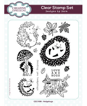 Creative Expressions Designs by Dora A5 Clear Stamp Hedgehugs (CEC1099) (OUTLET)