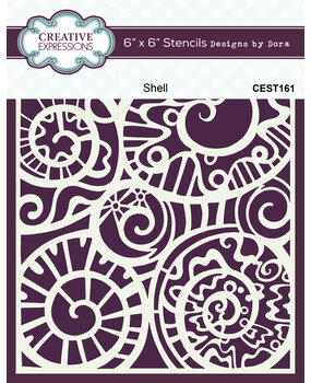 Creative Expressions Designs by Dora 6x6 Inch Stencil Shell (CEST161) (OUTLET)